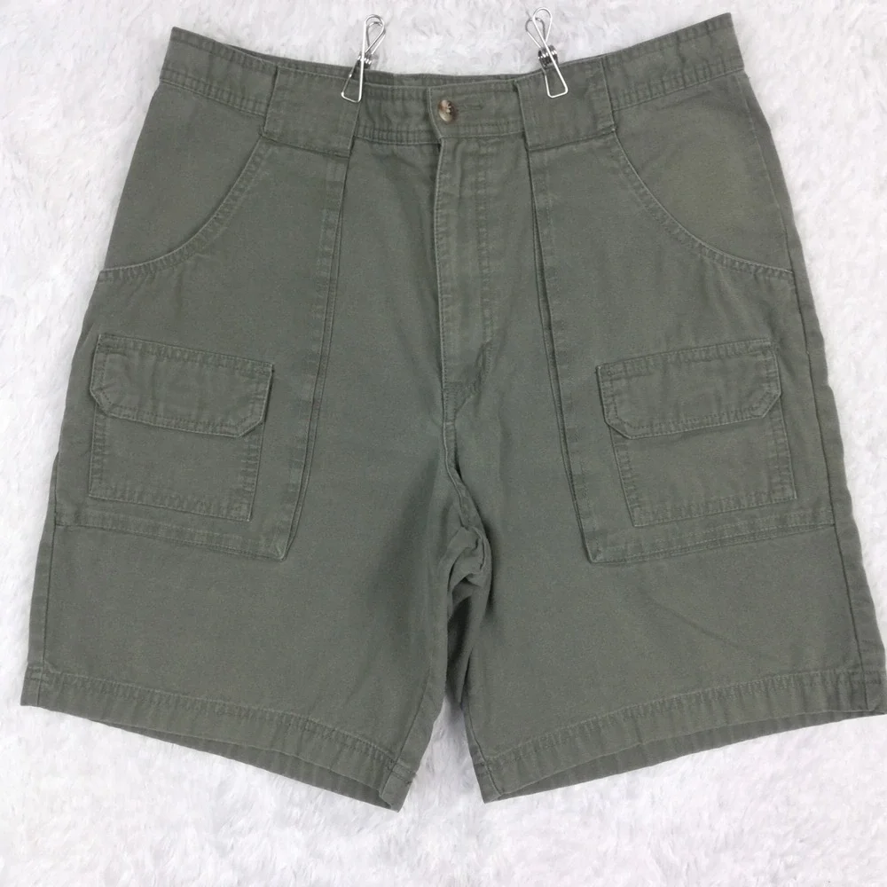Gander Mountain‎ Mens Cargo Utility Shorts 8 Pocket Army Green Hiking Trail 34